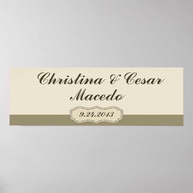 Poster Gaiola de Birdage/Cinza Personalizada de 22,5"x7,5 (Frente)