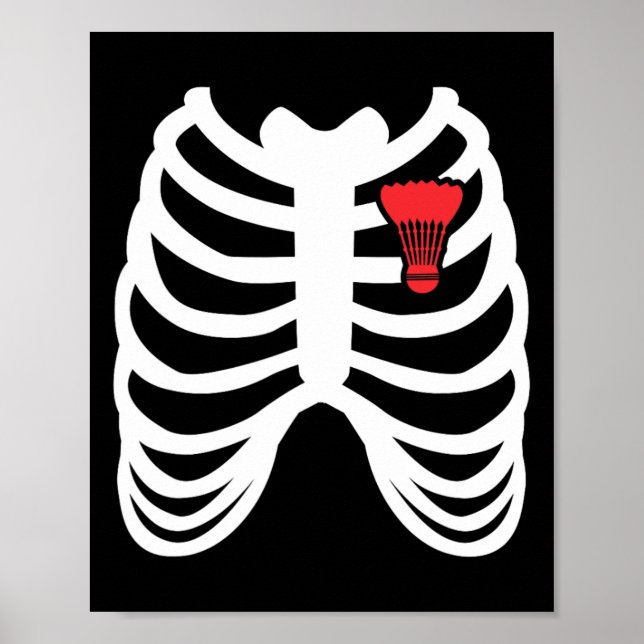 Poster Gaiola Rib Engraçado Badminton Player T Presente D (Frente)