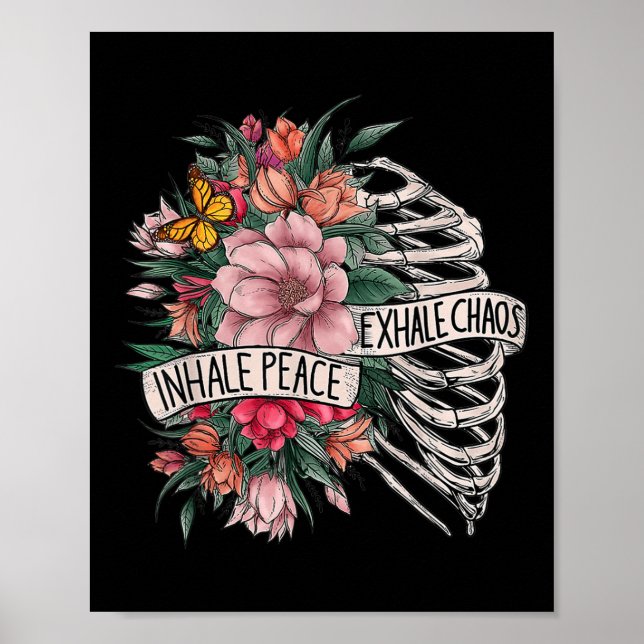 Poster Gaiola Torácica Inspire Paz Expire Caos Saúde Ment (Frente)