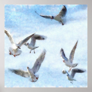 Poster Gaiolas Em Aquarela De Voo