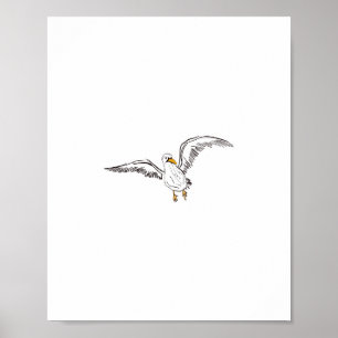 Poster Gaivota branca