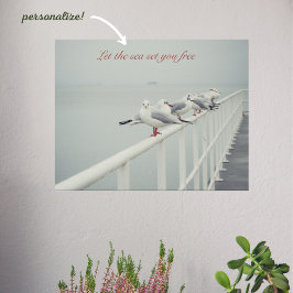 Poster Gaivota branca num dia de inverno
