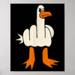 Poster Gaivota do Dedo Médio, Humor Adulto, Gesto Engraça