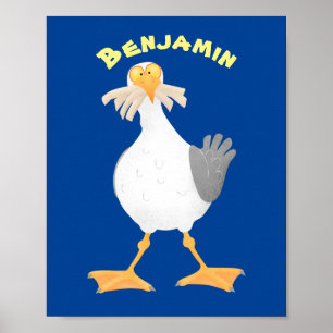 Poster Gaivota engraçada com desenho francês