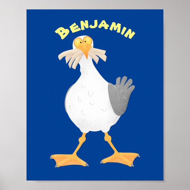 Poster Gaivota engraçada com desenho francês (Frente)