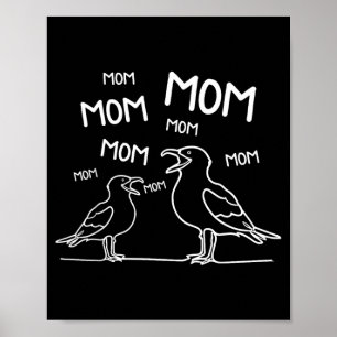 Poster Gaivota Mãe Arte Minimalista de Linha Mãe Gaivota