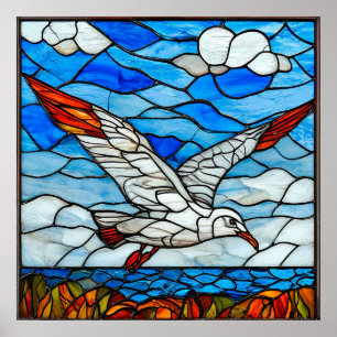 Poster Gaivota vitral