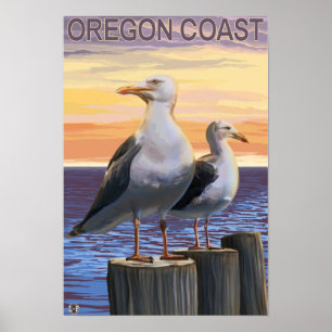 Poster Gaivotas da Costa de Oregon
