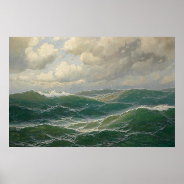 Pôster Gaivotas Sobre Ondas por Max Jensen (Frente)
