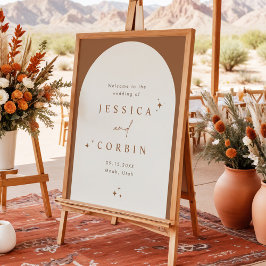 Poster GALA Boho Terracotta Arch Celestial Star Bem-vindo