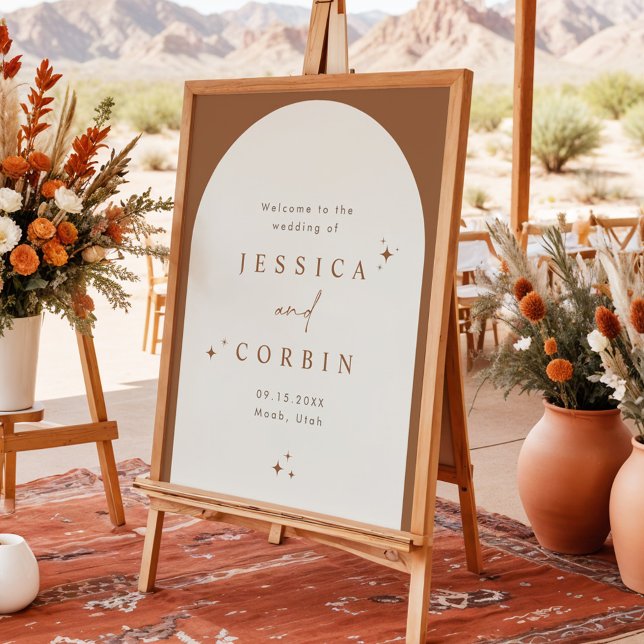 Poster GALA Boho Terracotta Arch Celestial Star Bem-vindo (Criador carregado)