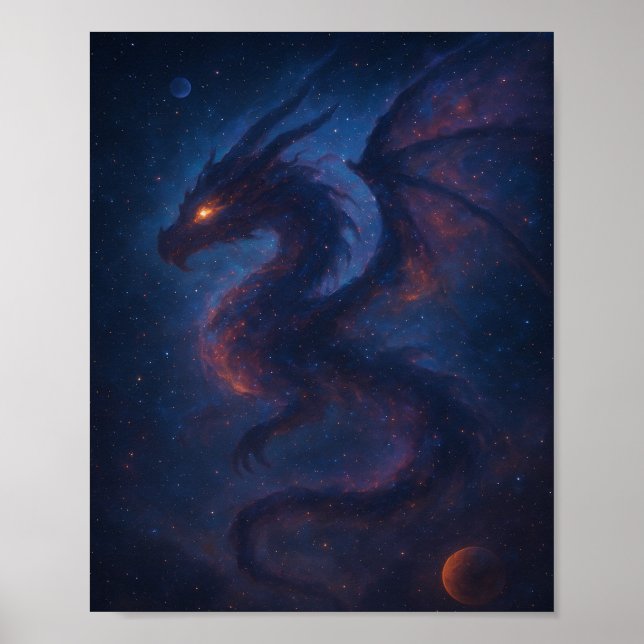 Poster Galactic Dragon Nebula Fantasy (Frente)