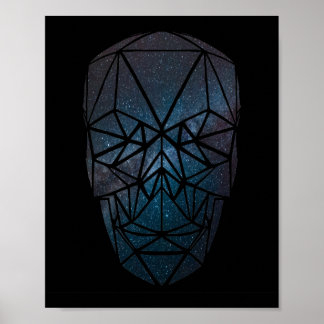 Poster Galactic Geometric Skull