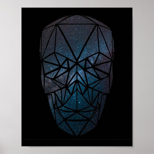 Poster Galactic Geometric Skull (Frente)