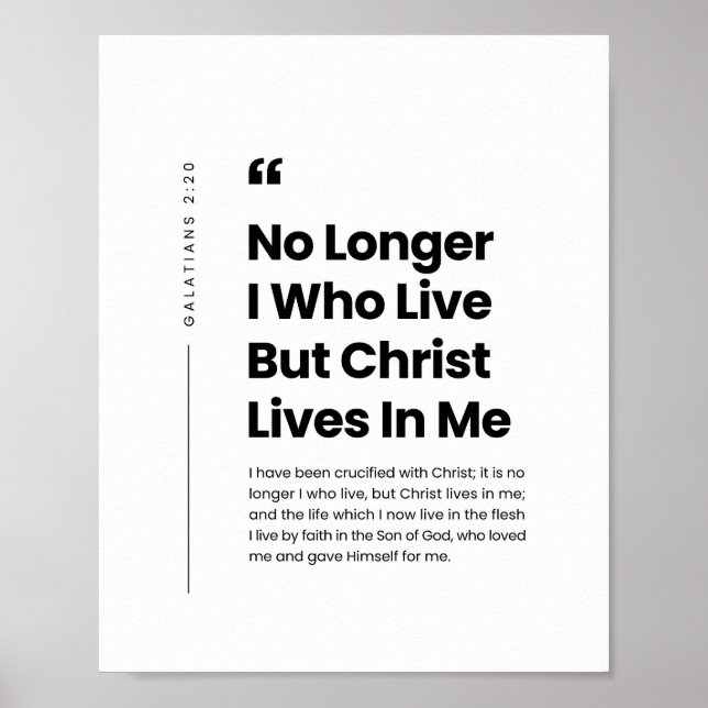 Poster Gálatas 2:20 Cristo vive em mim (Frente)
