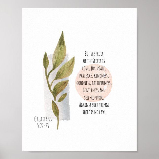 Poster Galatianos 5:22-23 Fruta do Espírito é Alegria do  (Frente)