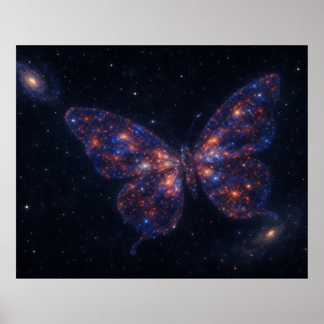 Poster Galáxia Borboleta Celestial (Frente)