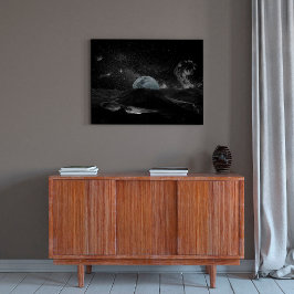 Poster Galáxia das Montanhas da Noite da Lua Negra