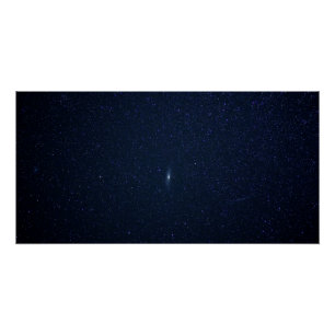 Pôster Galáxia de Andrômeda Noite Estrelada Azul Meia-Noi