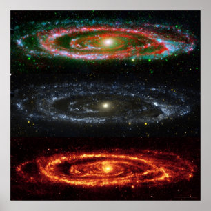 Pôster Galáxia do Andromeda em 48x48 Vermelho-Vis-UV