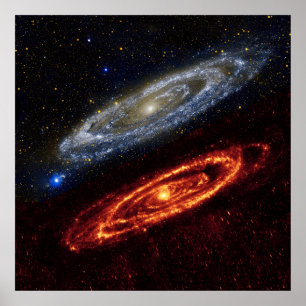 Poster Galáxia do Andromeda ultravioleta e infravermelha