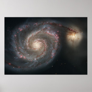 Poster Galáxia do Rodamoinho (M51) e Galáxia Companheira