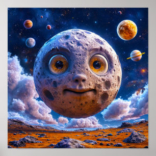 Poster Galáxia dos planetas da Lua