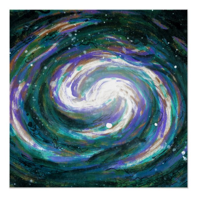 Pôster Galáxia Emerald e Purple (Frente)