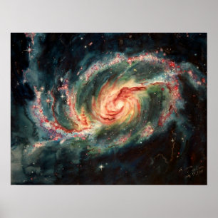 Poster Galáxia espiral barrada
