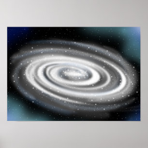Poster Galáxia espiral brilhantemente brilhante