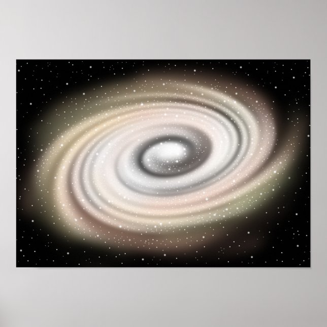 Poster Galáxia espiral dourada (Frente)