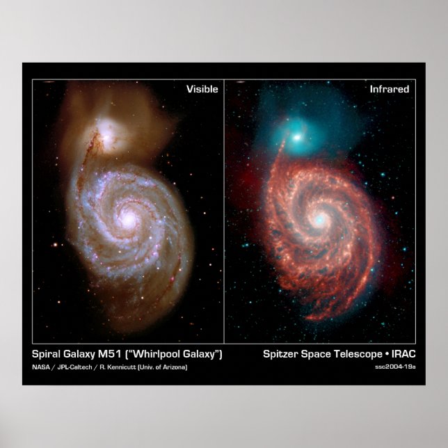 Poster Galáxia Espiral M51 Whirlpool Galaxy Poster/Impres (Frente)