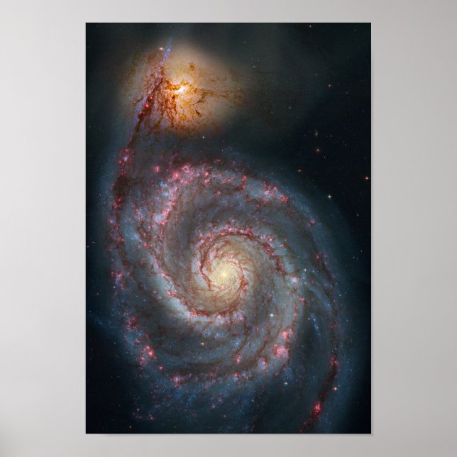 Pôster Galáxia Espiral M51 Whirlpool NASA (Frente)