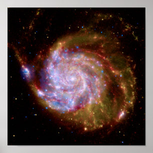 Pôster Galáxia Espiral Messier 101 - Foto do Telescópio H