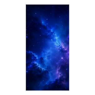 Pôster Galáxia Nebulosa Azul Profunda