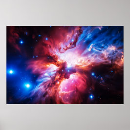 Poster Galáxia Nebulosa Colorida Espaço Estrelas Universo