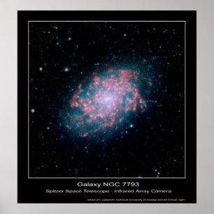 Pôster Galáxia NGC 7793 - telescópio espacial de Spitze