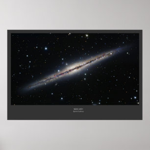 Pôster Galáxia NGC-891 espiral