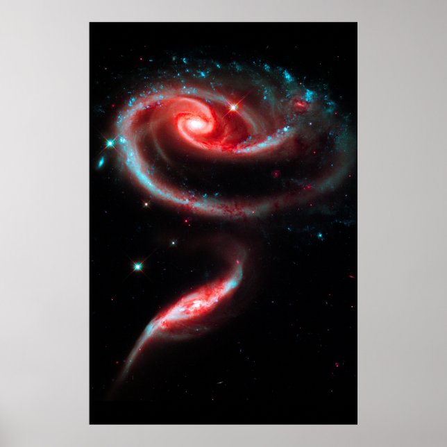 Poster Galáxia Rosa Vermelho (Frente)