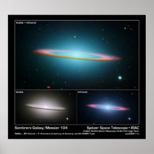 Poster Galáxia Sombrero (Messier 104) - Telescópio Espaci