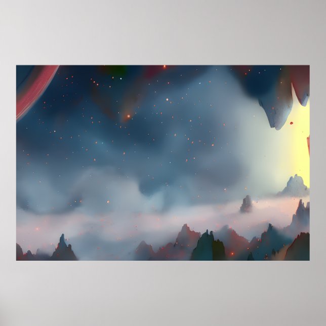 Poster Galáxia, Universo, Estrelas, Espaço Exterior (Frente)