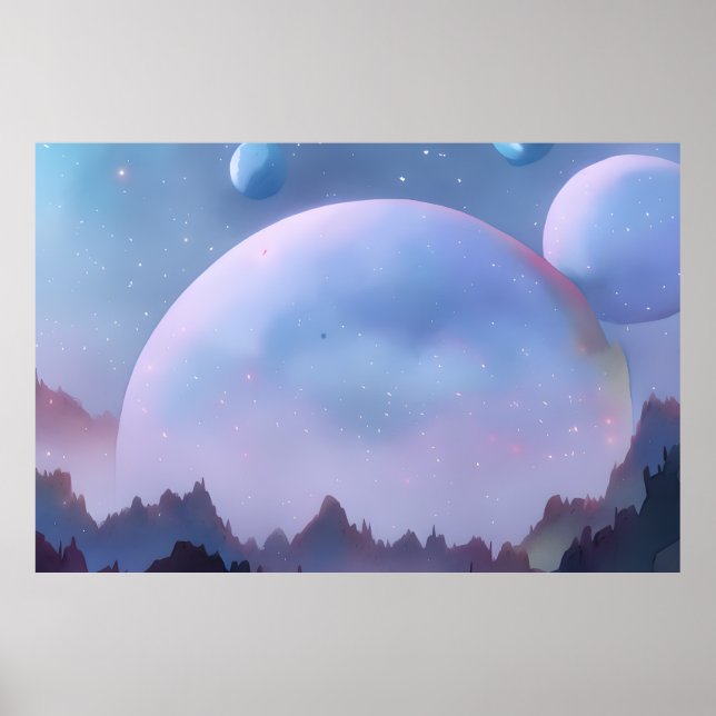 Poster Galáxia, Universo, Estrelas, Espaço Exterior (Frente)