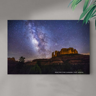 Poster Galáxia Via Látea sobre rocha catedral, Arizona