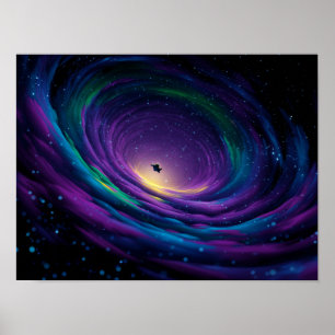 Poster Galáxia Vortex Giratório Dinâmico com Astron Centr