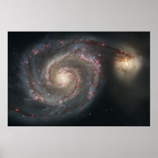 Poster Galáxia Whirlpool M51+Companion Galaxy 36x24 (39x2