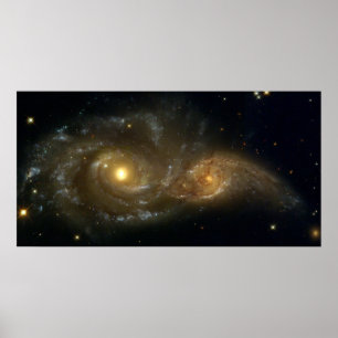 Pôster Galáxias de colisão NGC 2207 IC 2163 pelo Hubble