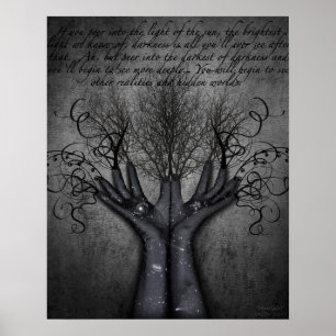 Pôster Galáxias pretas das luvas que alcançam a escurid