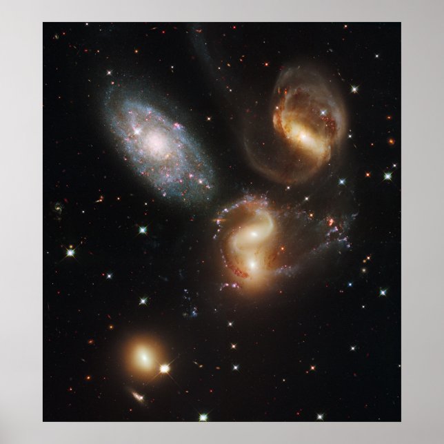 Pôster Galáxias Quintetas de Stephan (Telescópio Hubble) (Frente)