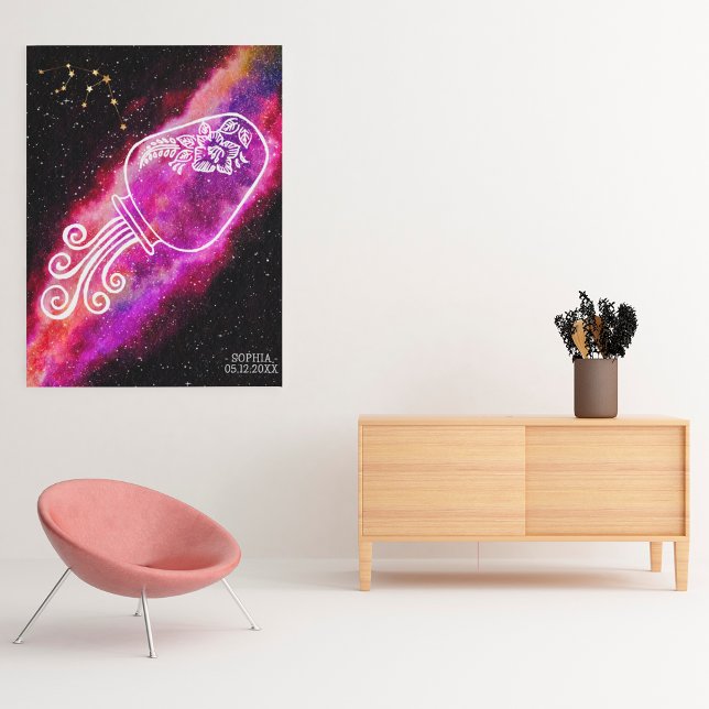 Poster Galaxy Aquarius Personalizou a Arte de Parede Zodi (Criador carregado)