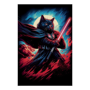 Pôster Galaxy Cat Swordsman
